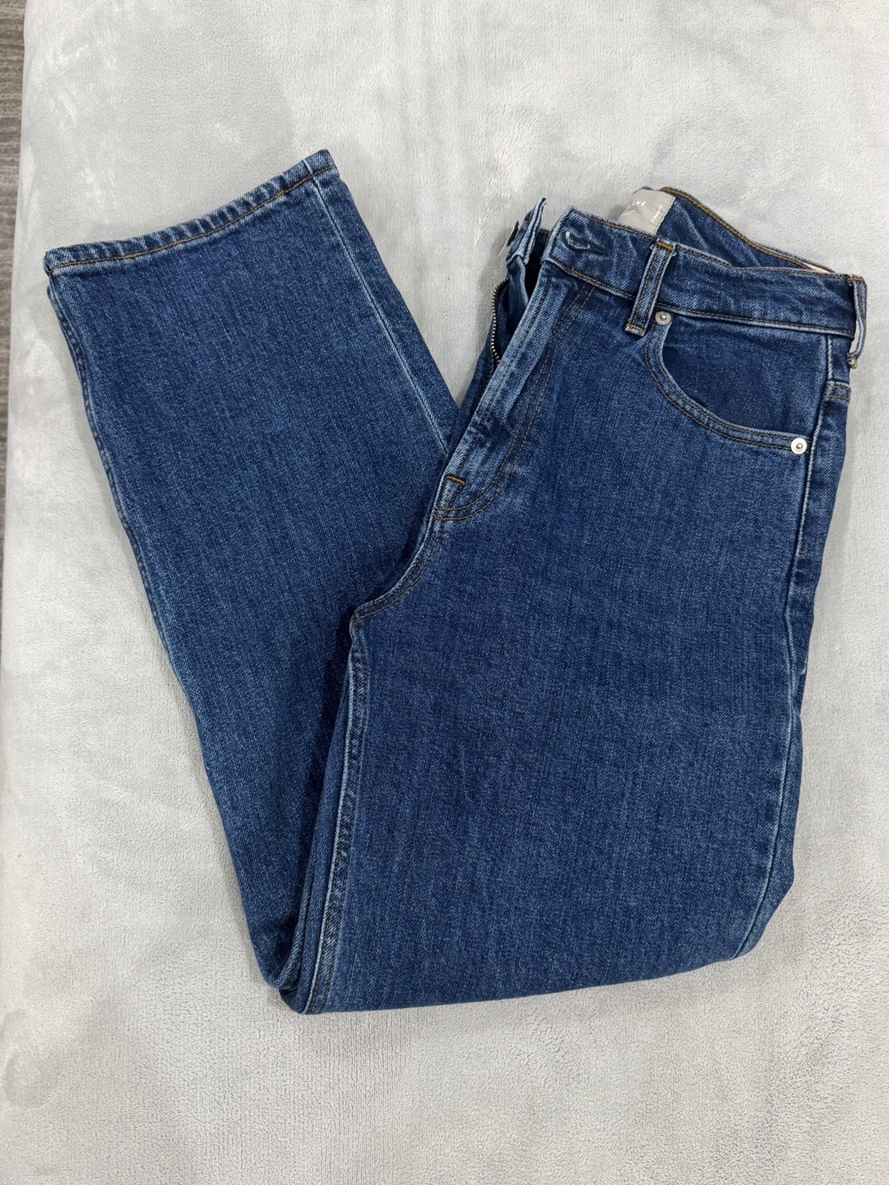 Everlane Way High Jean Straight Leg in Vintage Indigo 27 regular (27.5” inseam) - Picture 2 of 6